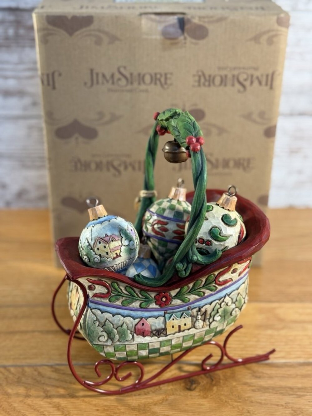 *MINT*Jim Shore SLEIGH BELLS RING Christmas Sleigh and Ornaments 4009195 w/ Box
